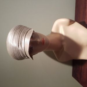 Swan Hat New York Lovely Gold & Gray Polyester Dress Hat